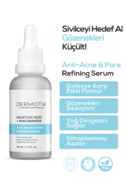 Dermotik Siyah Nokta Ve Sivilce Karşıtı Niacinamide & Salisilik Asit Gözenek Sıkılaştırıcı Akne Serumu 30 Ml