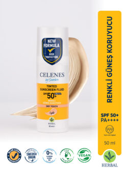 Celenes BY SWEDEN HERBAL DRY TOUCH SPF 50 MAT BİTİŞLİ RENKLİ GÜNEŞ KREMİ - YÜZ VE DEKOLTE BÖLGESİ 50