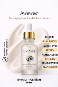 awewes Yaşlanma & Leke Karşıtı Ton Eşitleyici Salyangoz özlü- Niacinamide - Panthenol Yüz Serumu 30 ML