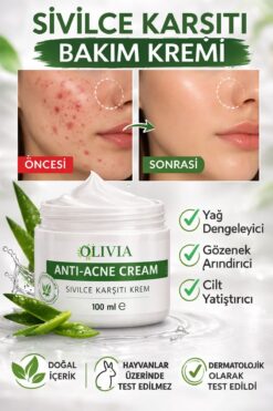 Olivia Wilson Vitamin İçeren Sîvîlce Önleyeci Siyah Nokta Sîvîlce - Âkne Karşıtı Krem 100 ml