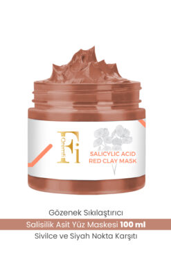 Qremfi Gözenek Sıkılaştırıcı, Siyah Nokta Karşıtı Salisilik Asit BHA Kırmızı Kil Maskesi 100 ml