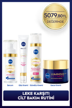 NIVEA Luminous630 Leke Karşıtı Cilt Bakım Seti, Cilt Serumu, Göz, Gündüz ve Gece Kremi, Nemlendirici