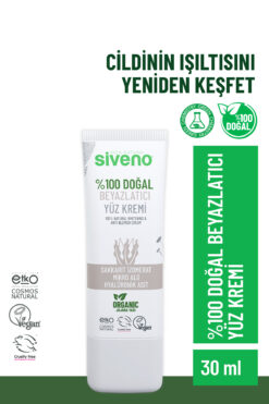 Siveno %100 Doğal Yüz Kremi Beyazlatıcı Anti-blemis Aydınlatıcı Canlandırıcı etkili 30 ml