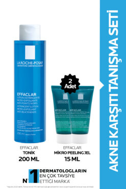 La Roche Posay Gözenek Karşıtı Bakım Seti: Effaclar Salisilik Asitli Tonik 200ml & Effaclar Micropeeling Jel 15mlx2