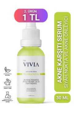 The Vivia Siyah Nokta Ve Karşıtı, Gözenek Sıklaştırıcı Cilt Serumu Pelargonium, Niacinamide 30 ml