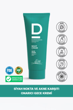 Dermoskin Acgun Sivilce ve Akne Karşıtı Onarıcı Gece Kremi | Yüz Leke Kremi | Salisilik Asit | 30 ml