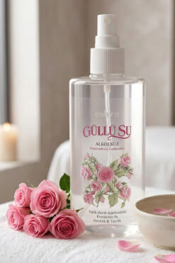 Colyen Güllü Su Alkol İçermeyen Nemlendirici & Canlandırıcı Tonik - Pembe Gül İllüstrasyonlu 350ml