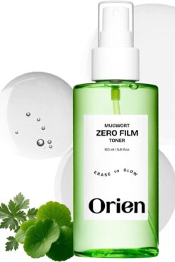Orien Mugwort Zero Film Toner 160 ml – Hassas ve Akneye Eğilimli Ciltler İçin Yatıştırıcı Tonik