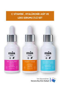mia klinika C Vitamini Hyalüronik Asit Ve Kolajen Serum Cilt Pürüzsüzleştirici Serum 3'lü Set 30 ml
