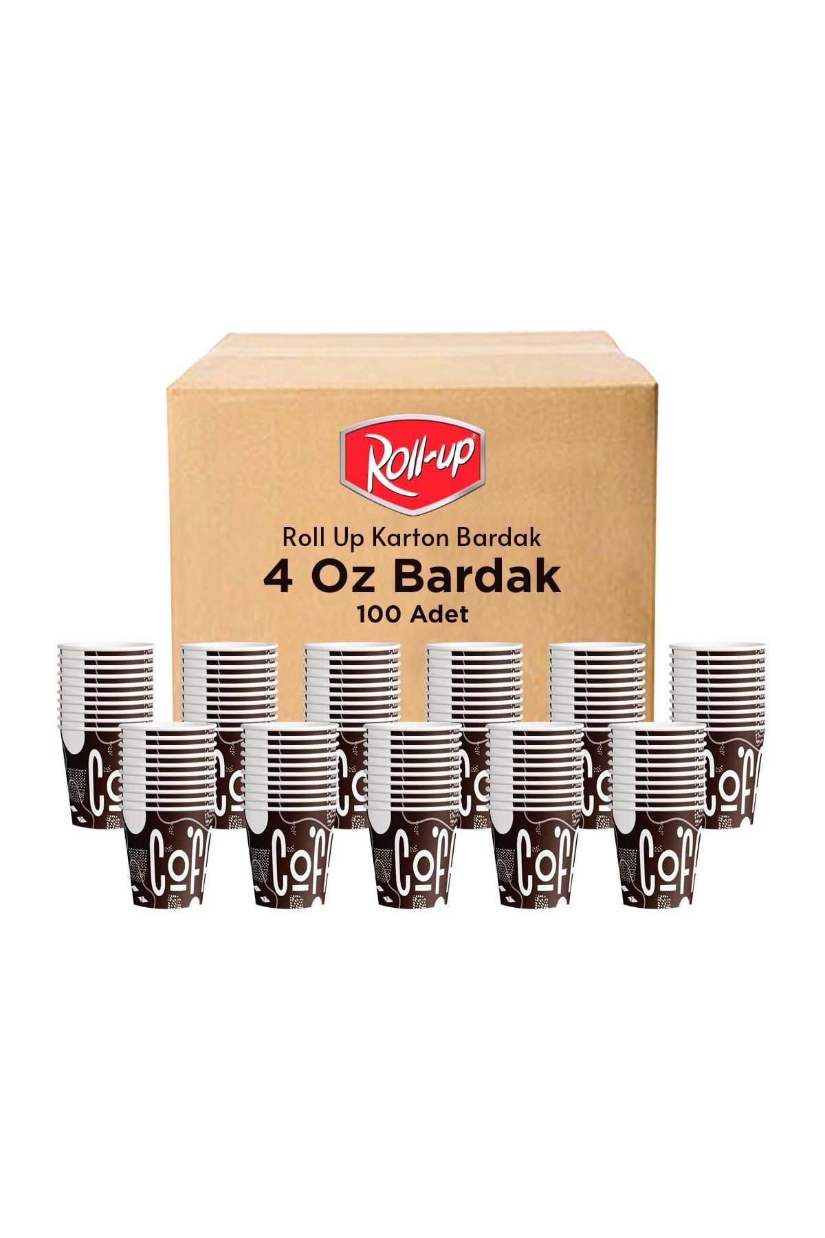 Roll-Up 4oz Türk Kahvesi Ve Espresso Karton Bardak 100 Adet