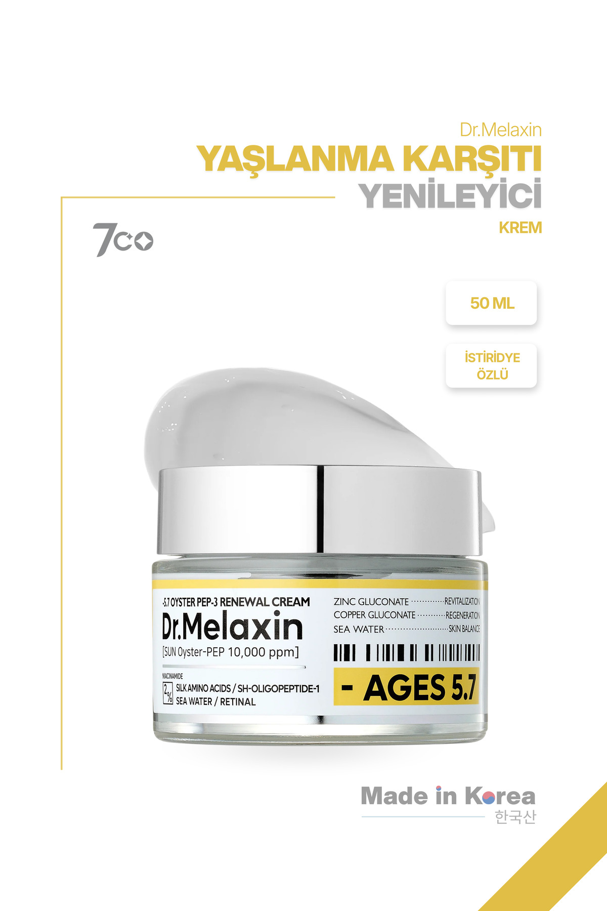 Dr.Melaxin Yaşlanma Karşıtı | Sıkılaştırıcı | İstiridye Özlü | Anti-Aging Yüz Kremi 50ml