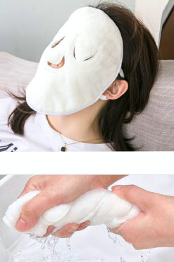 Efsun Soğuk Sıcak Kompres Maske Havlusu, Yeniden Kullanılabilir Nefes Alabilir Yüz Cilt Bakım Havlusu