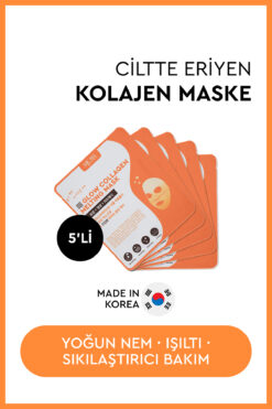 Mjcare Glow Collagen Melting Mask - Hydrojel Şeffaflaşan Eriyen Maske 5'li