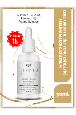 Jeuvenile AHA %25 + BHA %2 Peeling Maske Serum – Leke Karşıtı & Cilt Tonu Eşitleyici, Pantenol