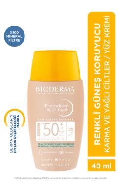Bioderma Photoderm Nude Touch SPF50+ Very Light Karma Yağlı Ciltler Kapatıcı Etkili Renkli Güneş Kremi 40 ml