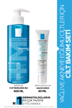 La Roche Posay Yağlı ve Akneye Eğilimli Ciltler için Cilt Bakım Seti: Effaclar Temizleme Jeli & Duo+M Bakım Kremi