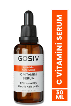 Gosiv Aydınlatıcı ve Akne Eğilimli Ciltler İçin C Vitamini Serum 30 ML (C Vitamini 5% + Ferulic Acid 0,5%)