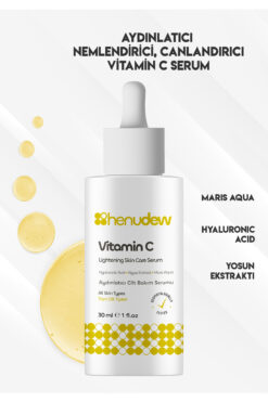 Henudew Vitamin C Aydınlatıcı, Nemlendirici, Canlandırıcı Cilt Bakım Serumu
