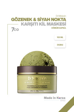 Dr.Melaxin Dubai Peptit Aktif Kömür Kil Maskesi | Gözenek Sıkılaştırıcı & Sebum Dengeleyici 100ml
