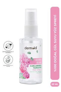 Dermokil %100 Doğal Gül Suyu Canlandırıcı ve Tazeleyici Yüz Spreyi 50 ml