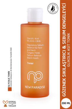 NEW PARADISE Gözenek Sıkılaştırıcı Siyah Nokta Karşıtı Sebum Dengeleyici Akne Karşıtı Tonik 200 ml