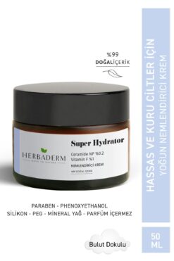 Herbaderm Super Hydrator Yoğun Nemlendirici Krem Ceramide Np Vitamin F, Hassas Ciltler Için