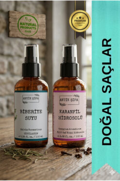 Antik Şifa Biberiye Suyu Ve Karanfil Suyu Seti - Doğal Biberiye Saç Toniği Seti (2X100ML)
