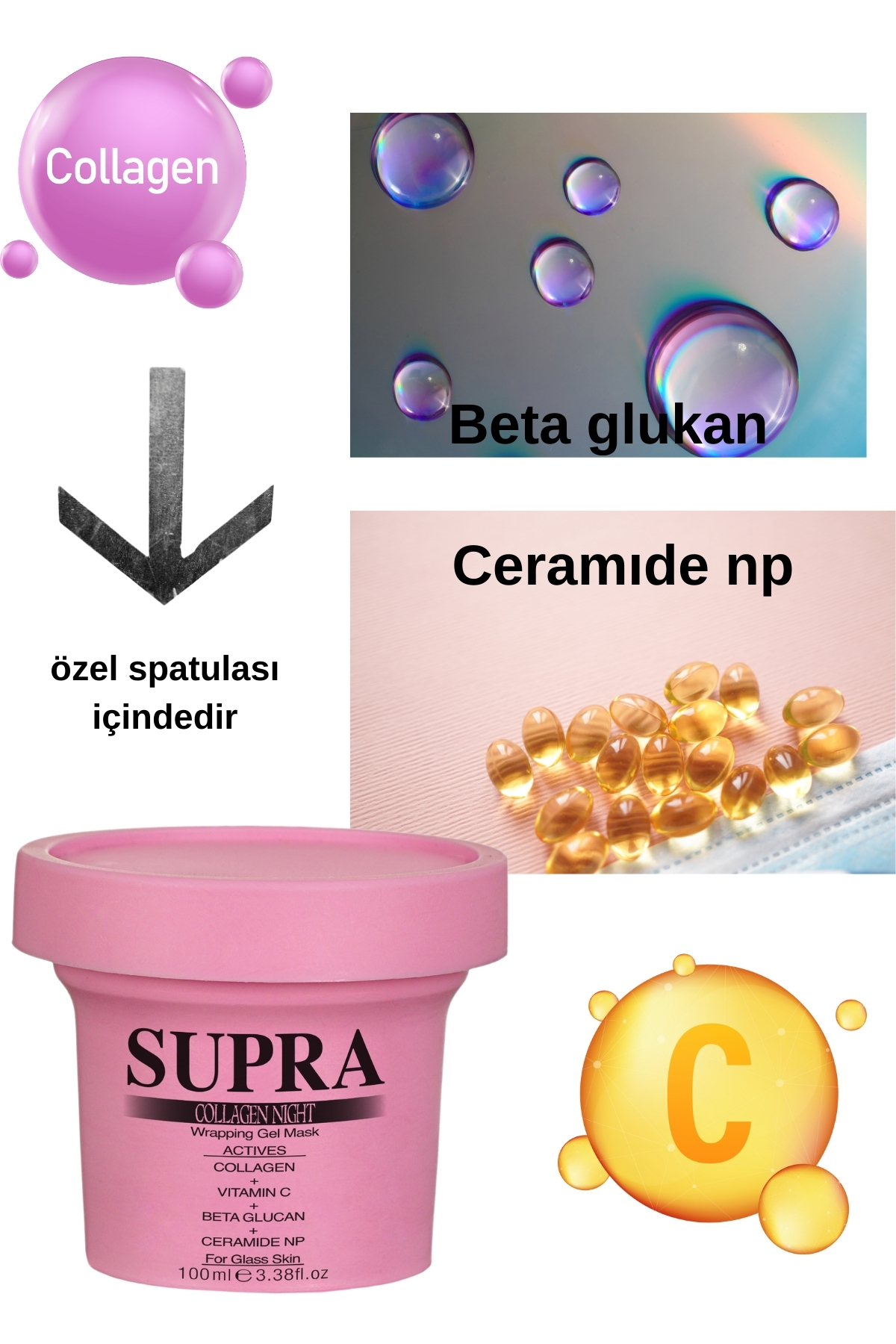 Supra 100 ml Collagene Gece Uyku Maskesi - Görsel 3