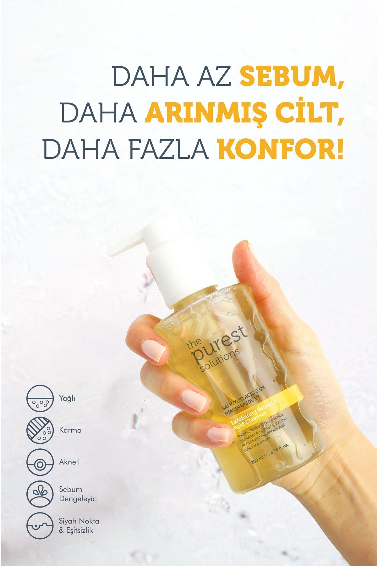 The Purest Solutions Siyah Nokta Karşıtı Salisilik Asit Temizleme Jeli Cilt Bakım Seti: 200 ml + 50 ml Tanışma Boy - Görsel 2