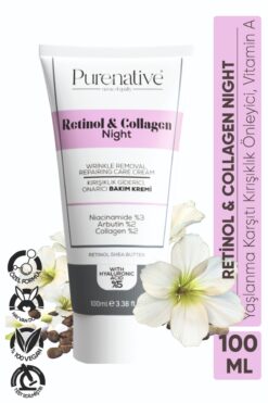 PURENATIVE 100 ml Yaşlanma Karşıtı, Kırışıklık Önleyici Retinol Vitamin A Cilt Bakım Kremi