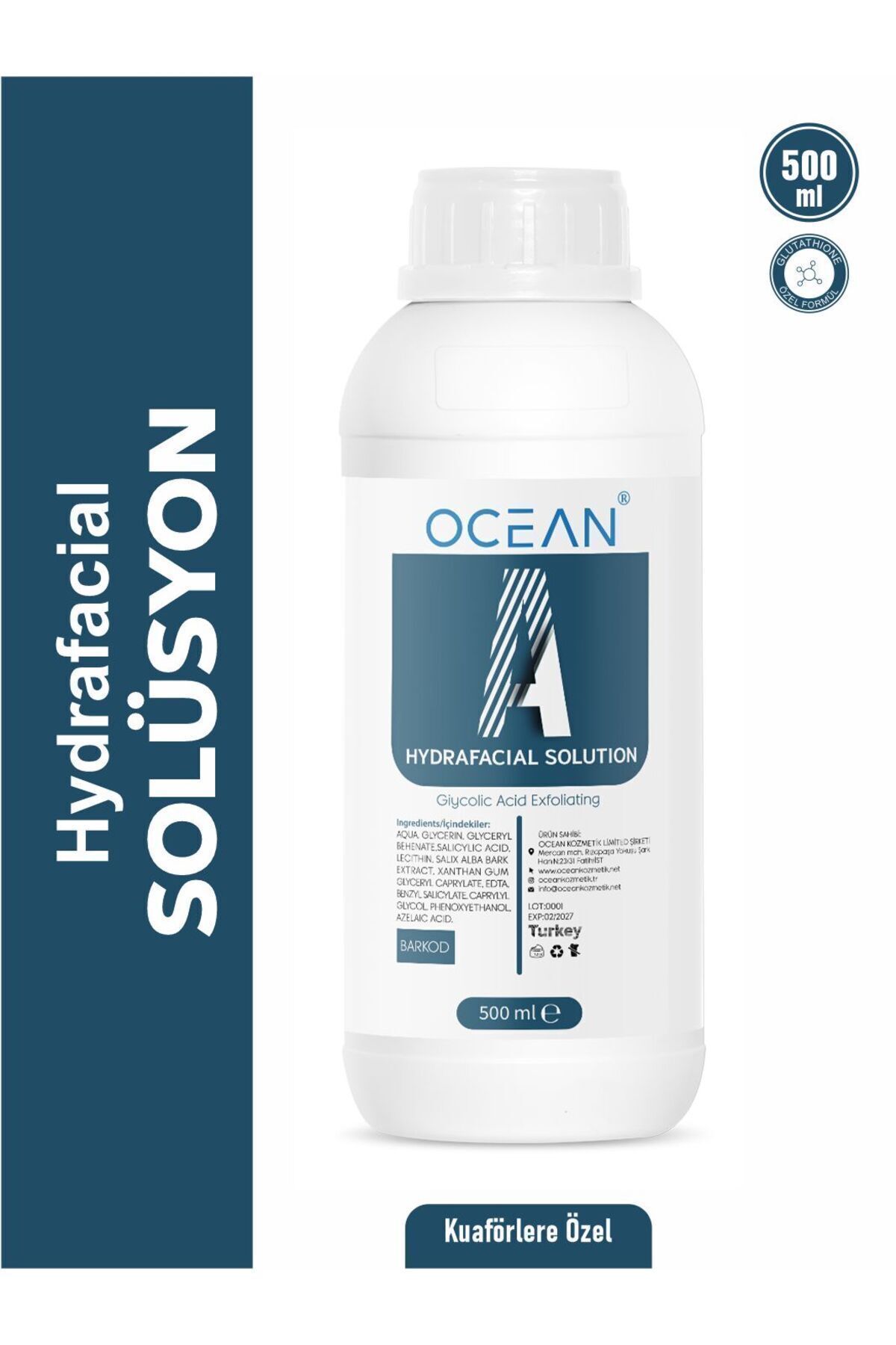 Ocean Hydrafacial Solüsyon Seti Cilt Bakım Solüsyon 4'lü Set, 4 X 500 ml - Görsel 3