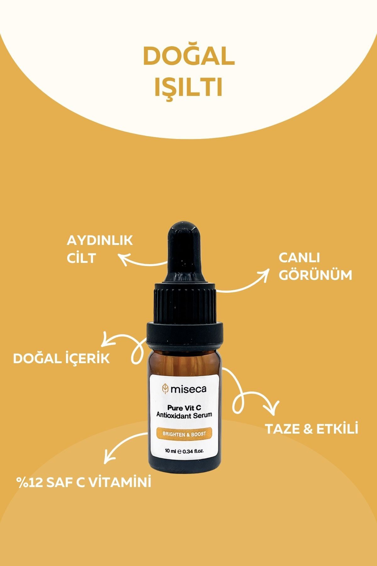 miseca L-ascorbic Acid 12% Saf C Vitamini Antioksidan Serum 10 ml - Görsel 2
