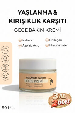 DREAMPARK Yaşlanma, Kırışıklık Karşıtı, Retinol, Kolajen, Destekli Gece Bakım Kremi 50 ml
