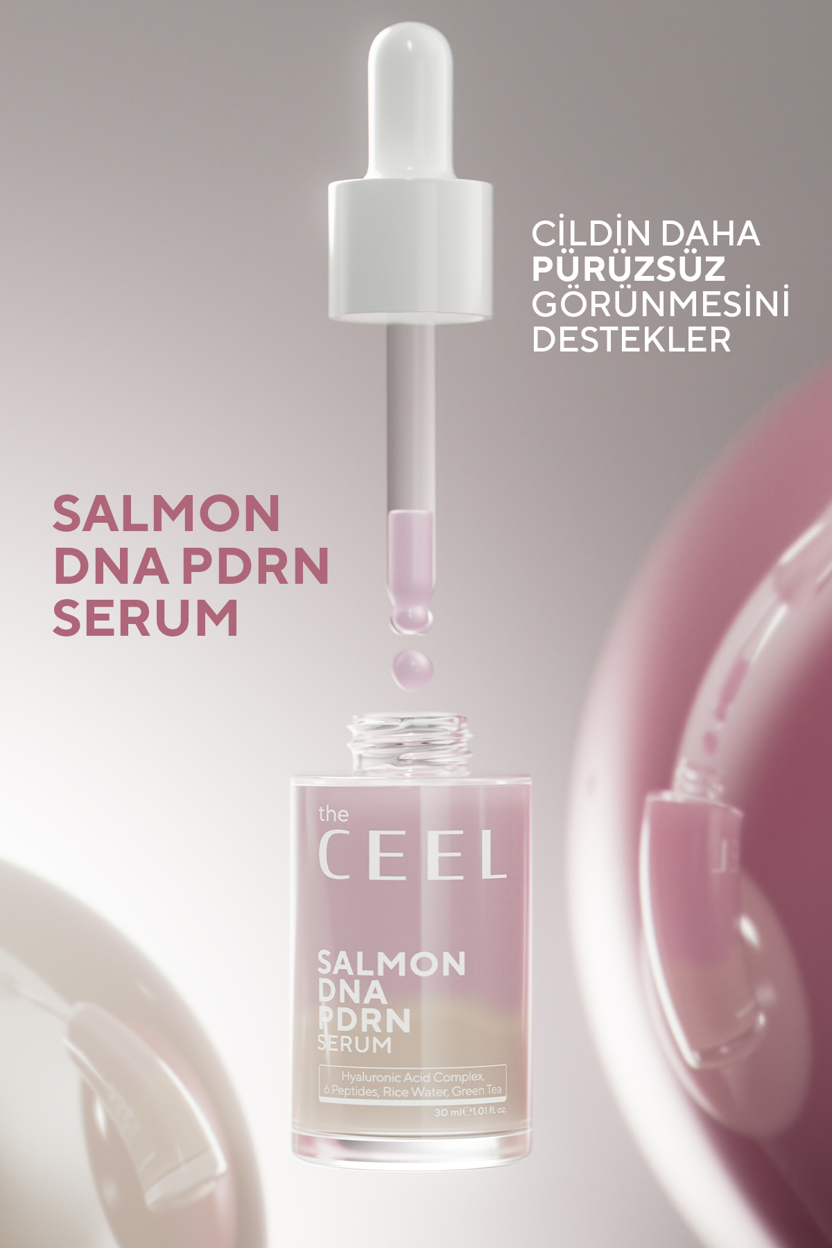 The Ceel Somon DNA PDRN Yüz Serumu – Pirinç Suyu, Hyaluronik Asit ve Peptit Kompleks 30 ML - Görsel 2