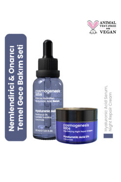 Cosmogenesis Labs Nemlendirici Ve Onarıcı Temel Gece Cilt Bakım Seti Vegan