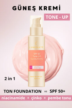 Luminate Renkli Cilt Tonu Eşitleyici Spf 50 Faktör Pembe Yüksek Güneş Koruyucu Su Bazlı Tüm Ciltler Için Sun