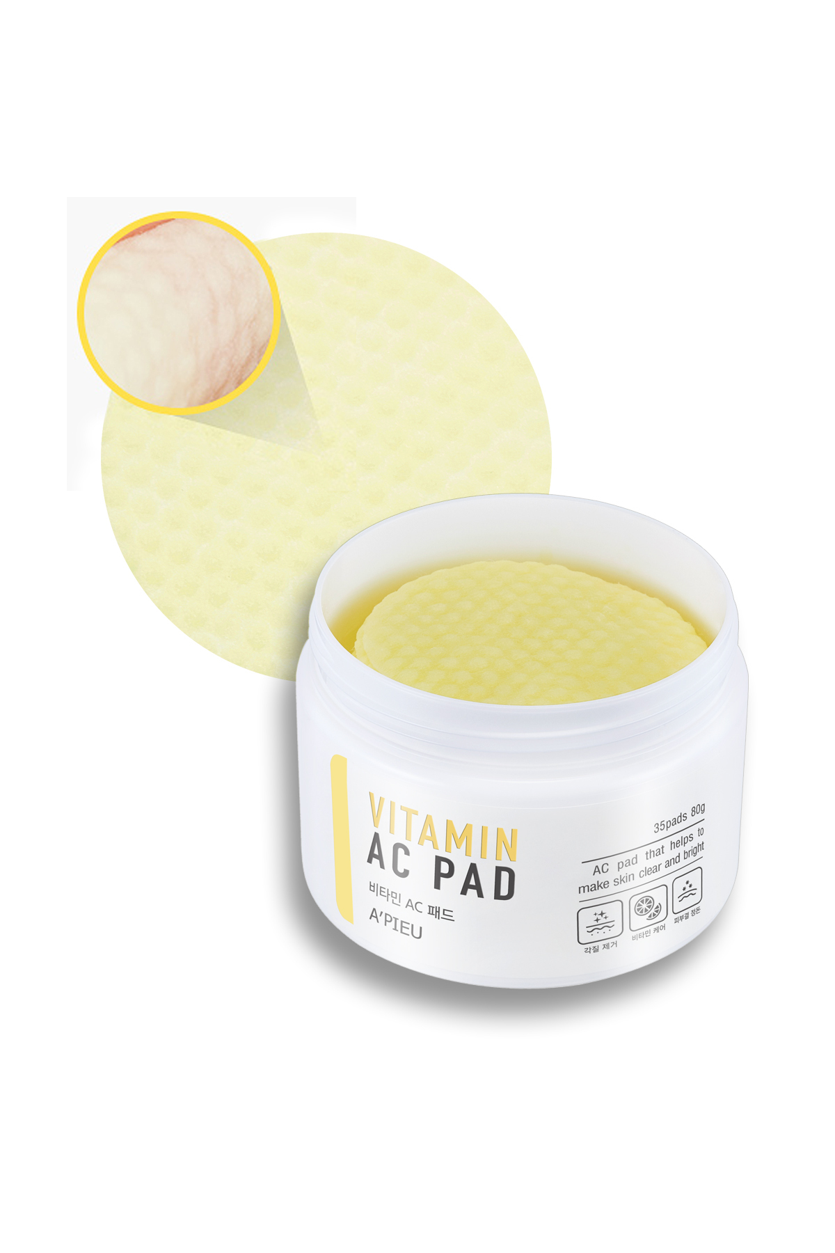Missha Vitamin İçerikli Canlandırıcı Pürüzsüzleştirici Pamuk Ped (35ad) A'PIEU Vitamin AC Pad - Görsel 2