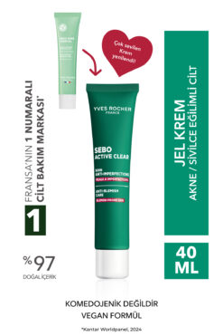 Yves Rocher Akne/Sivilce Karşıtı Krem-Süksinik Asit&Allantoin &Aloe Vera-Sebo Active Clear Botanik Kompleks-40ml