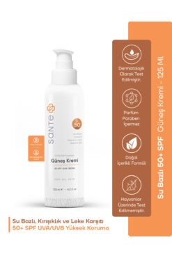 SantePlus Su Bazlı Organik Mineral Filtreli Uva/uvb Spf 50 Koruma Leke Karşıtı Yağsız Güneş Kremi 125 ml