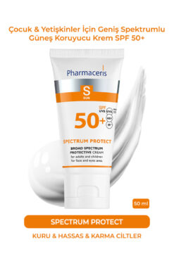 Pharmaceris Spectrum Protect SPF 50+ | Çocuk & Yetişkinler İçin Geniş Spektrumlu Güneş Koruyucu Krem (50 ml)