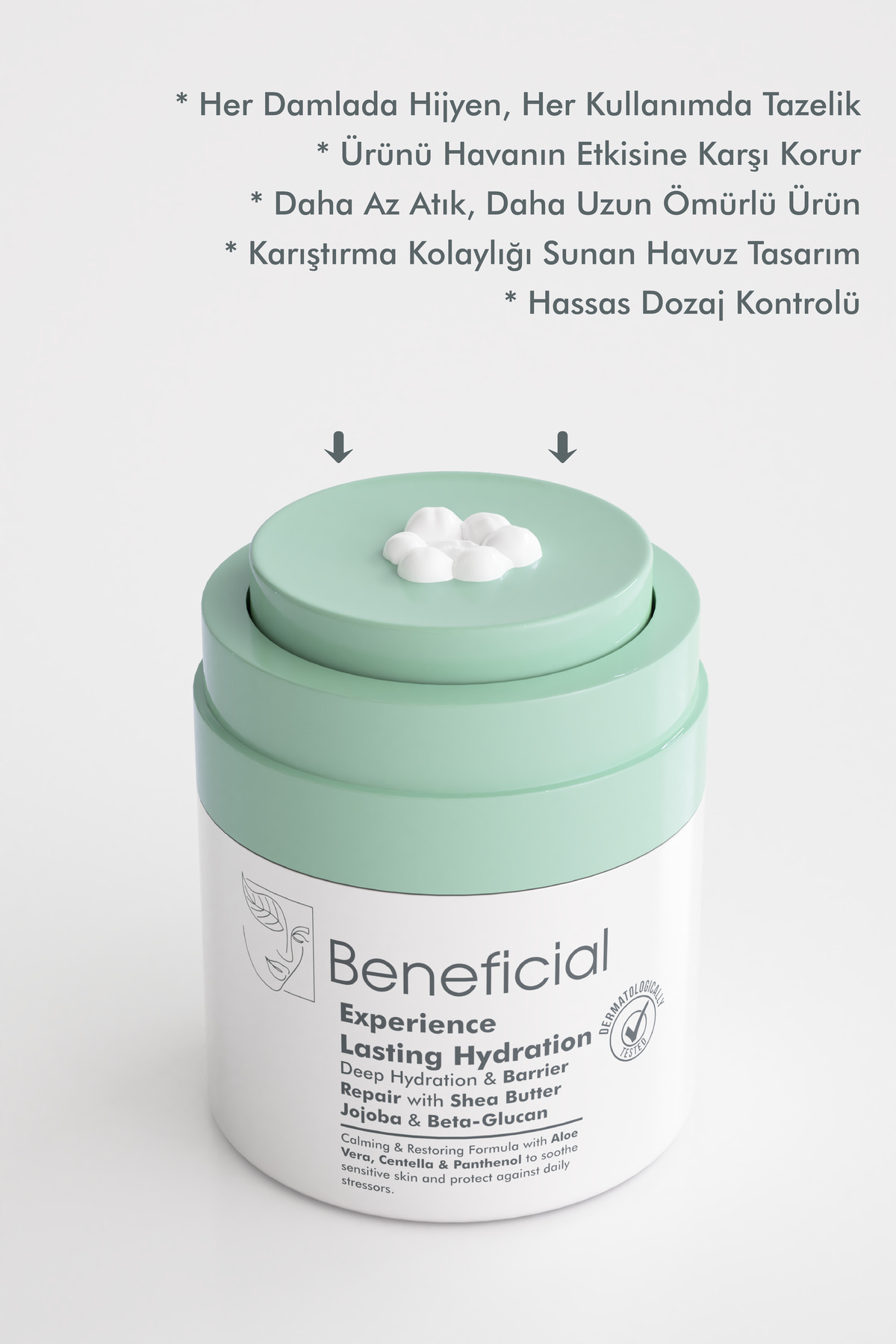 beneficial Yoğun Nemlendirici-Aydınlatıcı-Cilt Bakım Kremi-Hyaluronik Asit-Niacinamide-Panthanel -40ml - Görsel 2