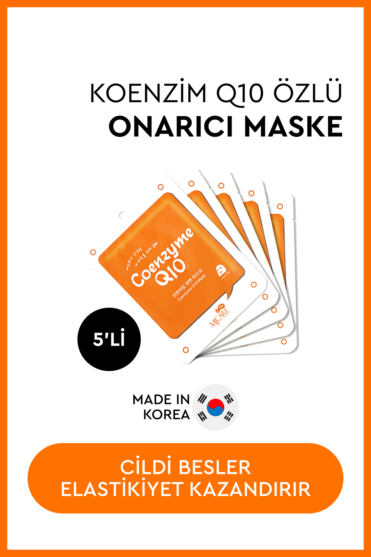 Mjcare On Coenzyme Q10 Mask - Koenzim Q10 Içeren Yüz Maskesi 5'li