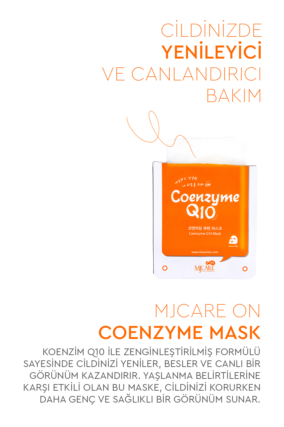 Mjcare On Coenzyme Q10 Mask - Koenzim Q10 Içeren Yüz Maskesi 5'li - Görsel 3