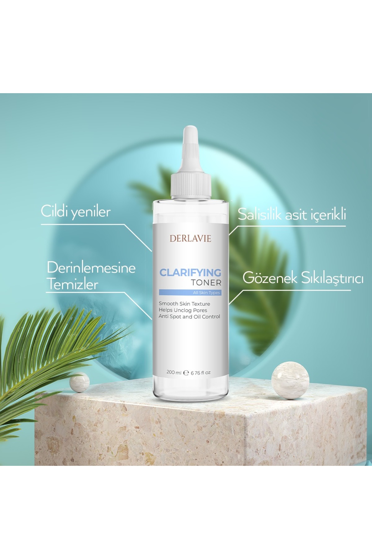 Derlavie Salisilik Asit Tonik 200 ml – Gözenek Sıkılaştırıcı ve Canlandırıcı Cilt Toniği