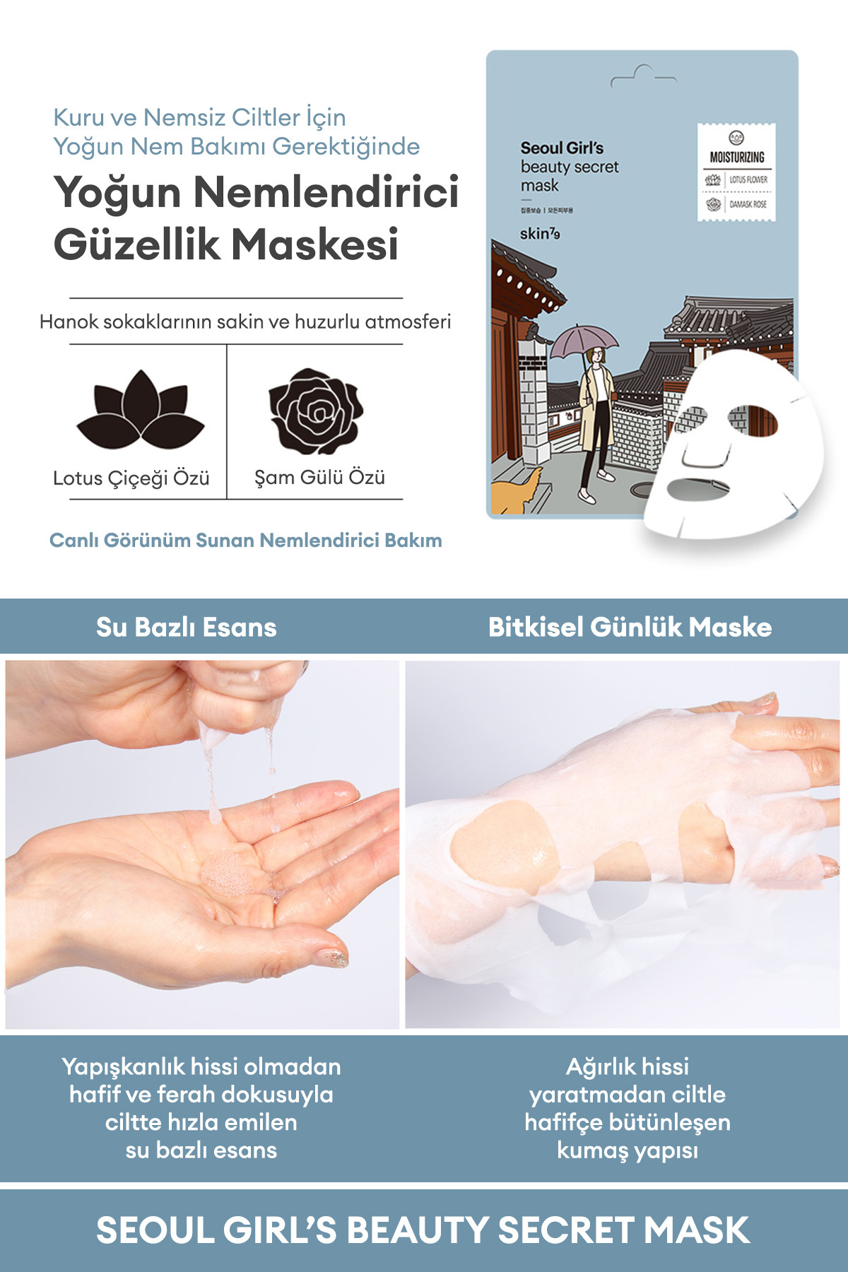 Skin79 Bol Esanslı Yoğun Nemlendirici Güzellik Maskesi Seoul Girl’s Beauty Secret Mask – Moisturizin - Görsel 2