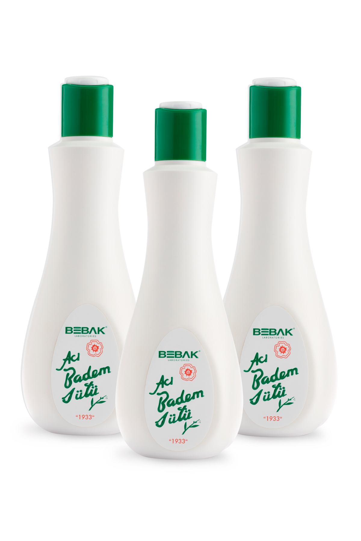 Bebak Acı Badem Makyaj Temizleme ve Nemlendirici Bakım Sütü 215 ml Şişe 3 Adet