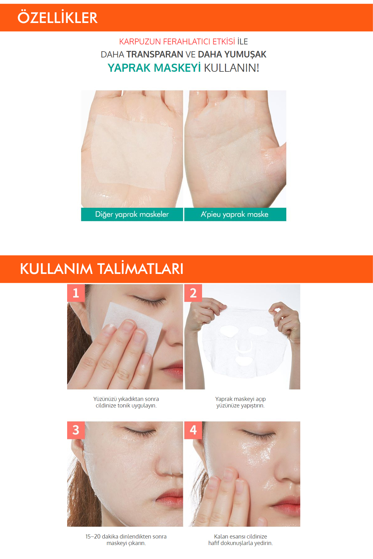 Missha Karpuzlu Ferahlatıcı Maske APIEU Icing Sweet Bar Sheet Mask (Watermelon) - Görsel 3