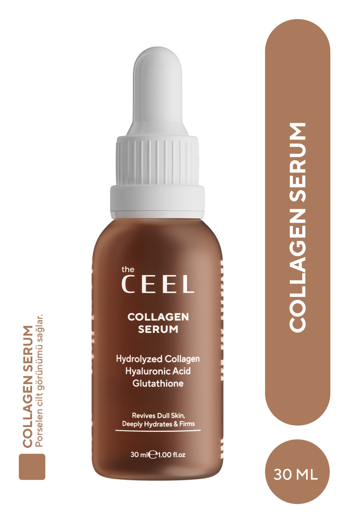 The Ceel Dolgunlaştırıcı ve Sıkılaştırıcı Etkili Kolajen Serum Hydrolyzed Collagen, Glutatyon 30 ml