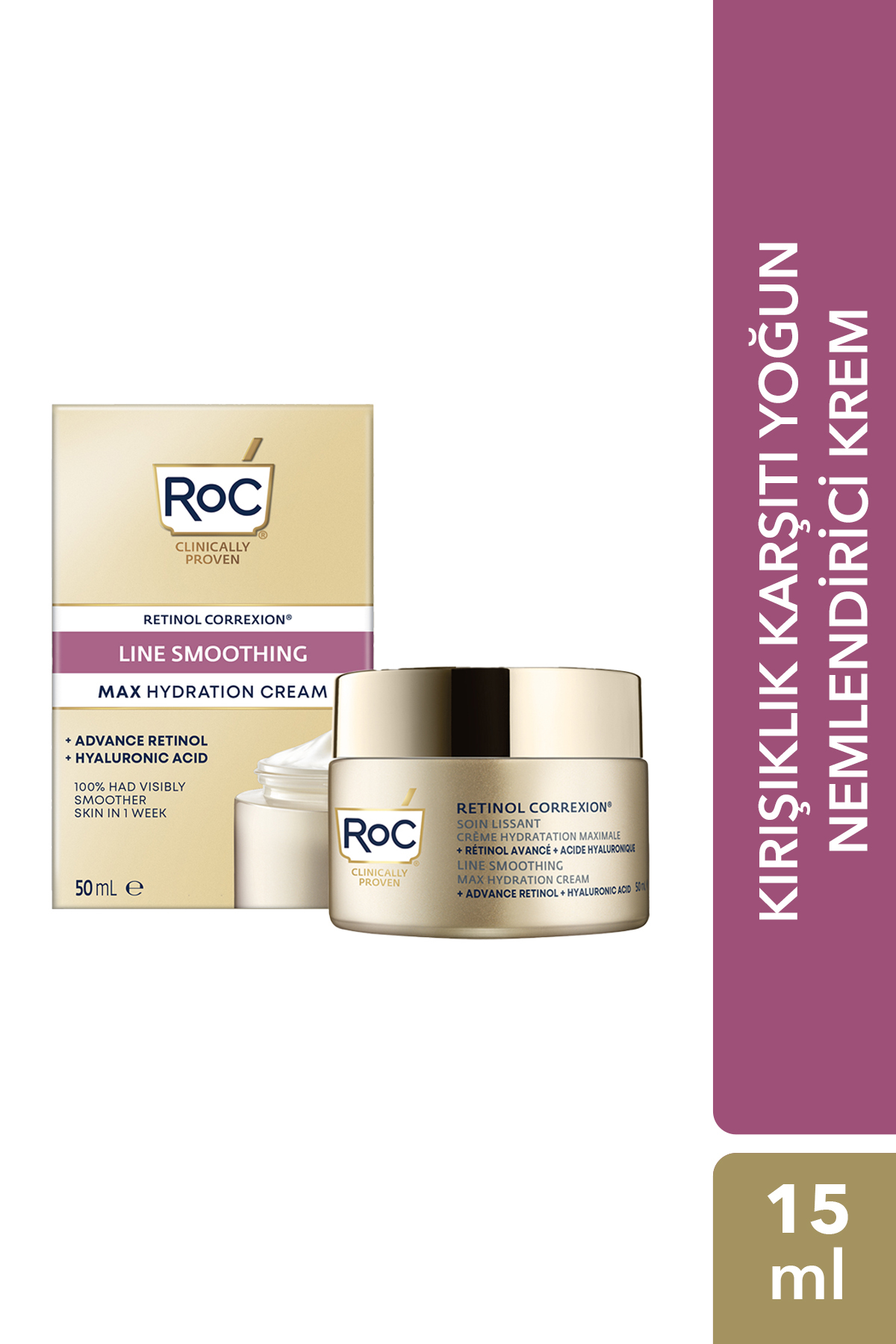Roc Retinol Correxion Kırışıklık Karşıtı Yoğun Nemlendirici Yüz Kremi 50ML