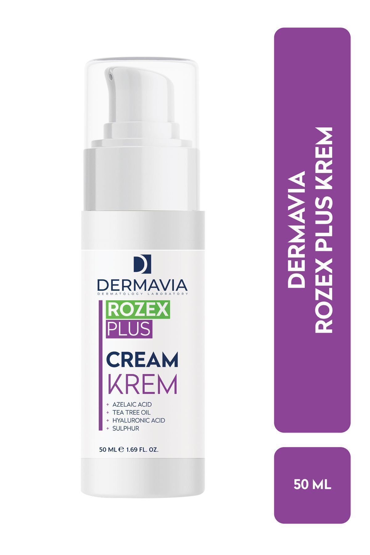 Dermavia Rozex Plus Krem 50 ml Çay Ağacı Yağı, Kükürt, Azelaik & Hyaluronic Asit